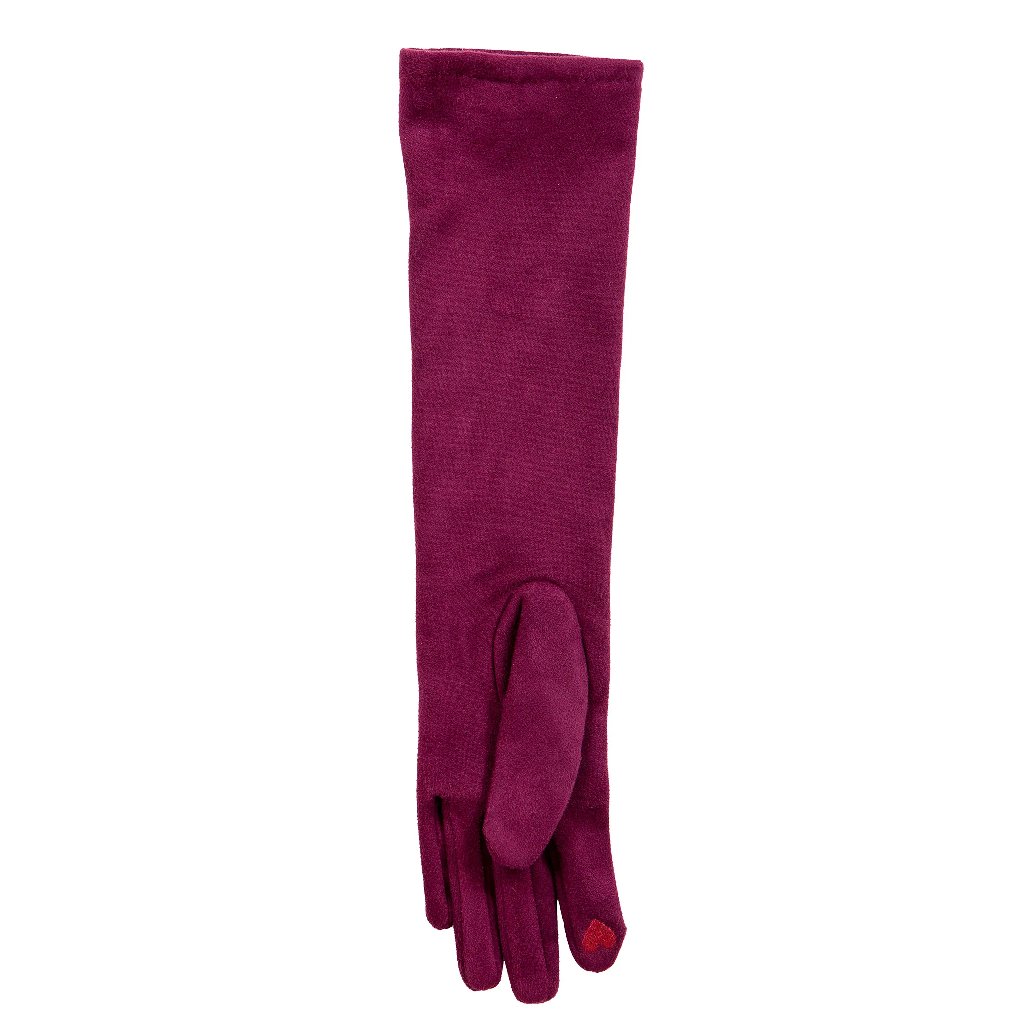 Women’s Touchscreen Long Below-Elbow Velour-Lined Faux Suede Gloves - Image 6