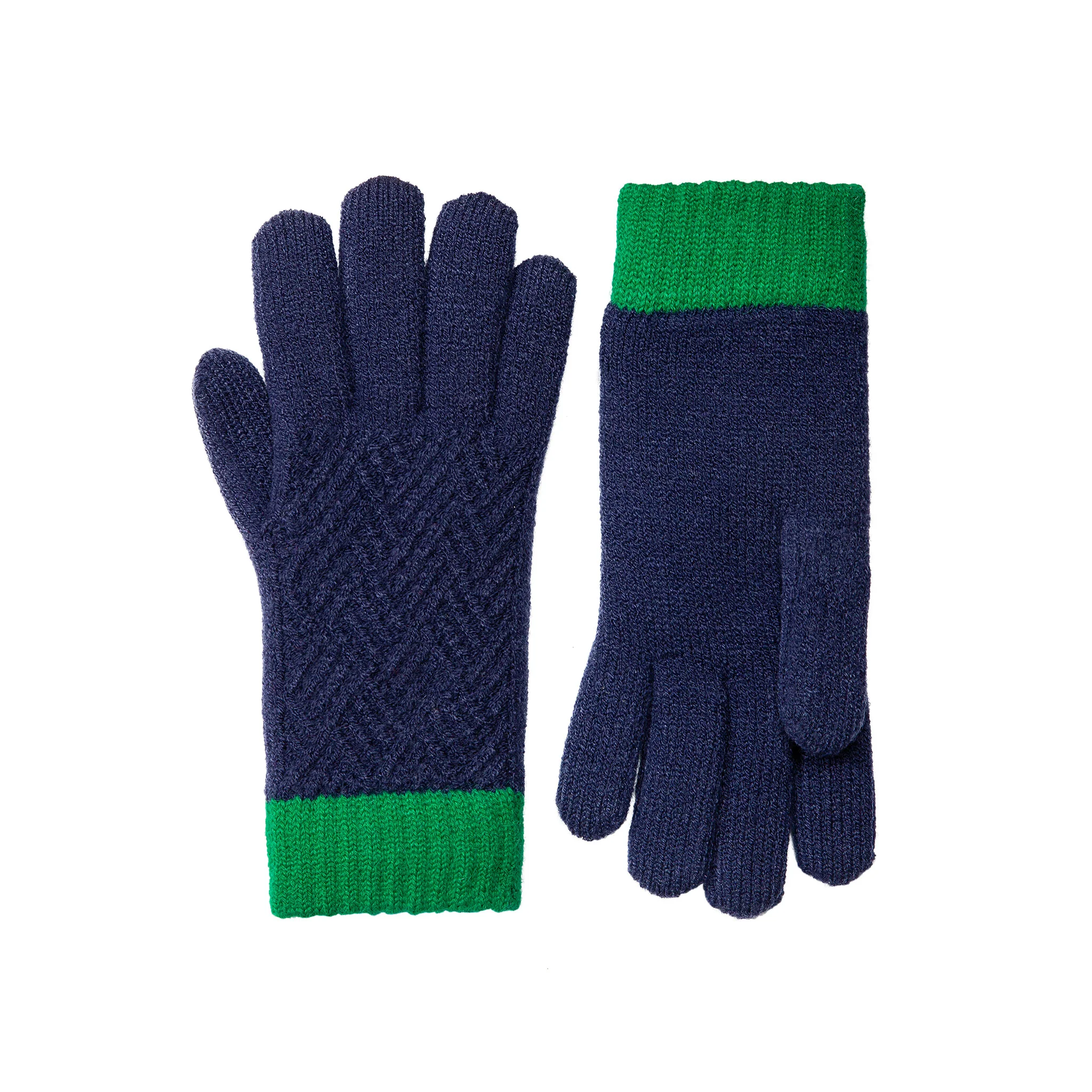 Women’s Patchwork Cable Knit Gloves - Image 13