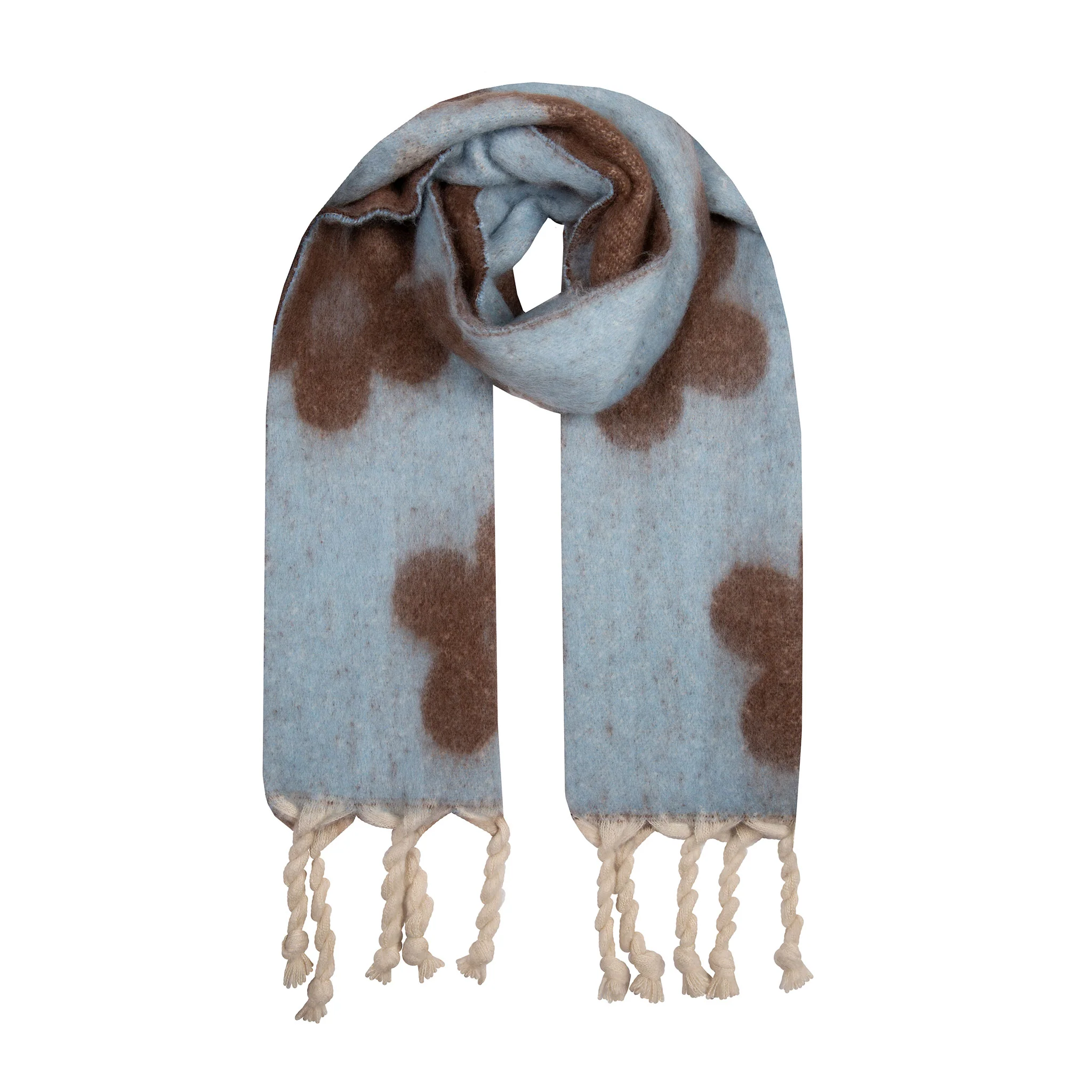 Women’s Reversible Floral Blanket Scarf with Tassels - Image 12
