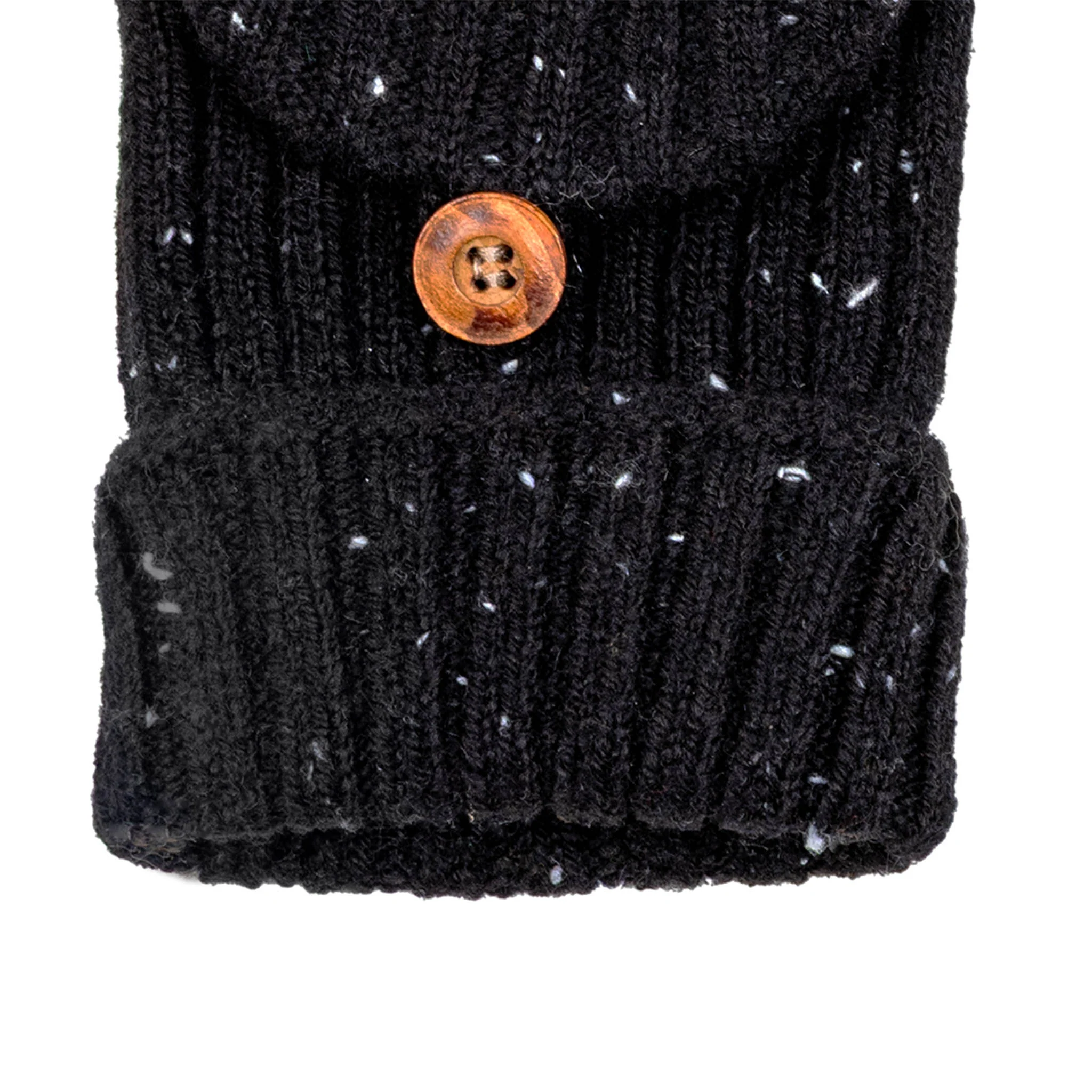 Women’s Ribbed Knit Fingerless Gloves with Marl Yarn and Mitten Flap - Image 14