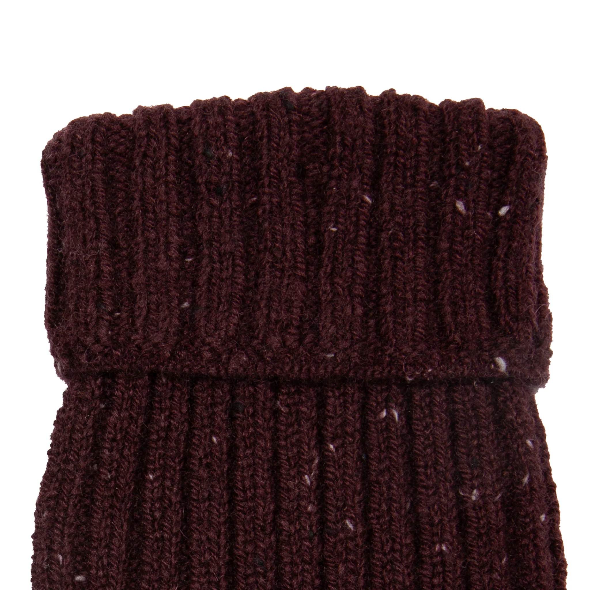 Women’s Ribbed Knit Fingerless Gloves with Marl Yarn and Mitten Flap - Image 6