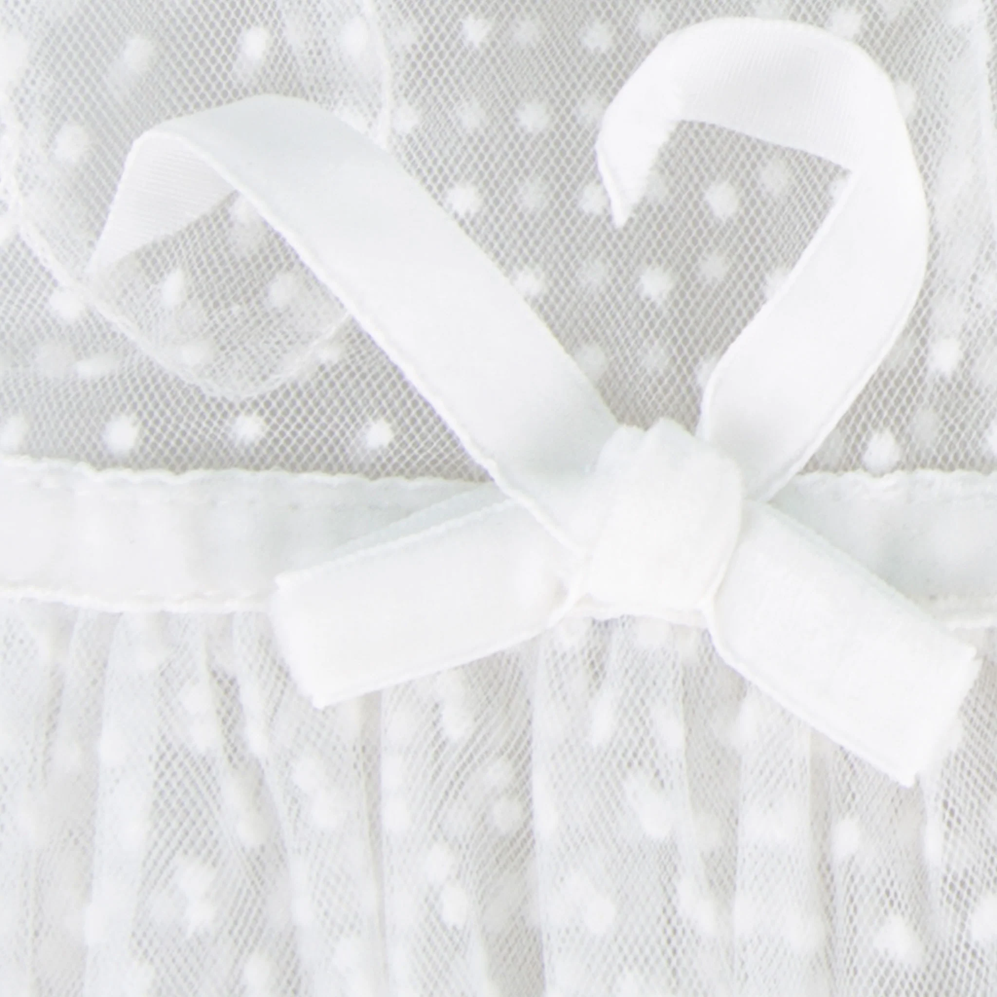 Women’s Spotty Tulle Gloves with Double Cuff and Bow - Image 11