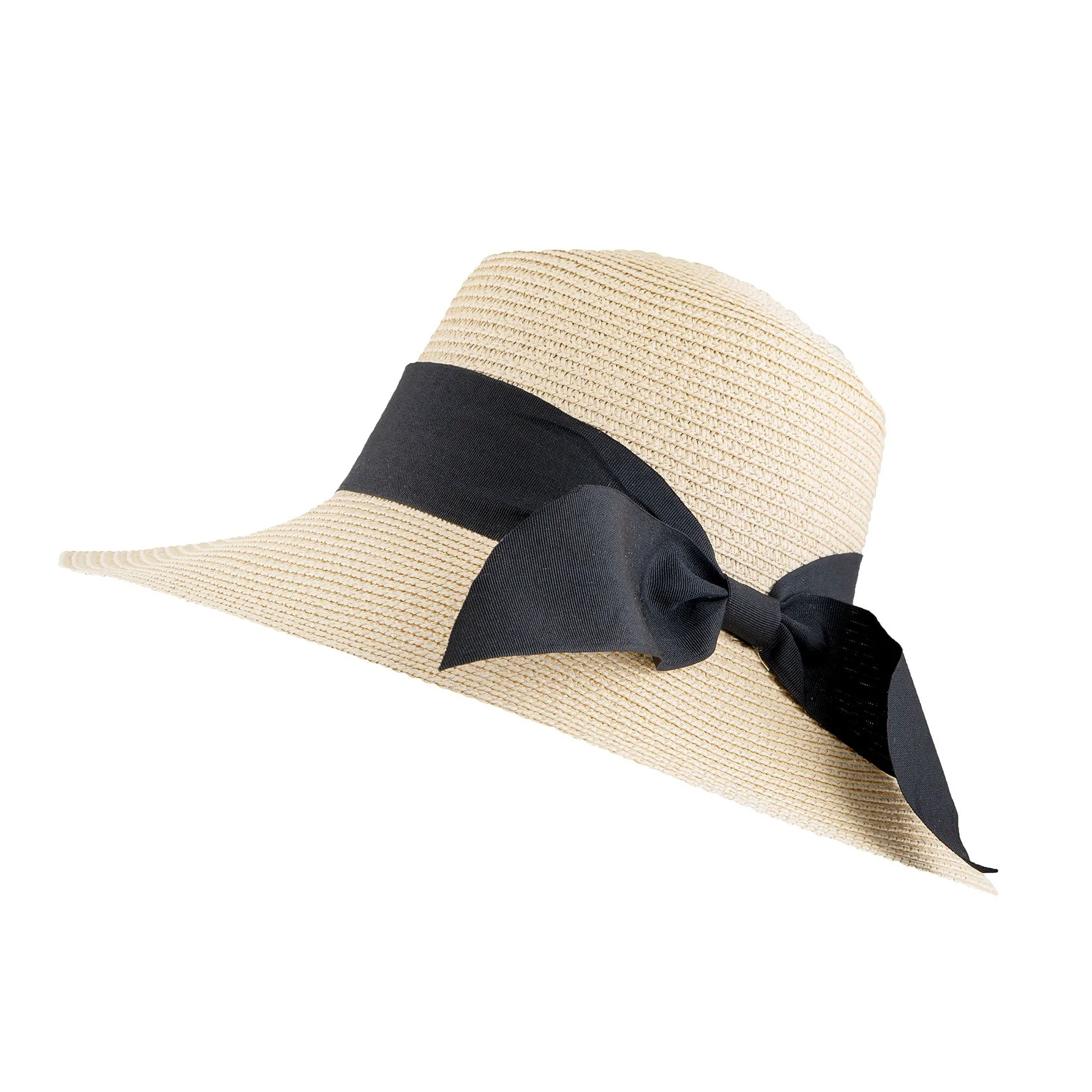 Women’s Straw Sun Hat with Ribbon and Bow - Image 2