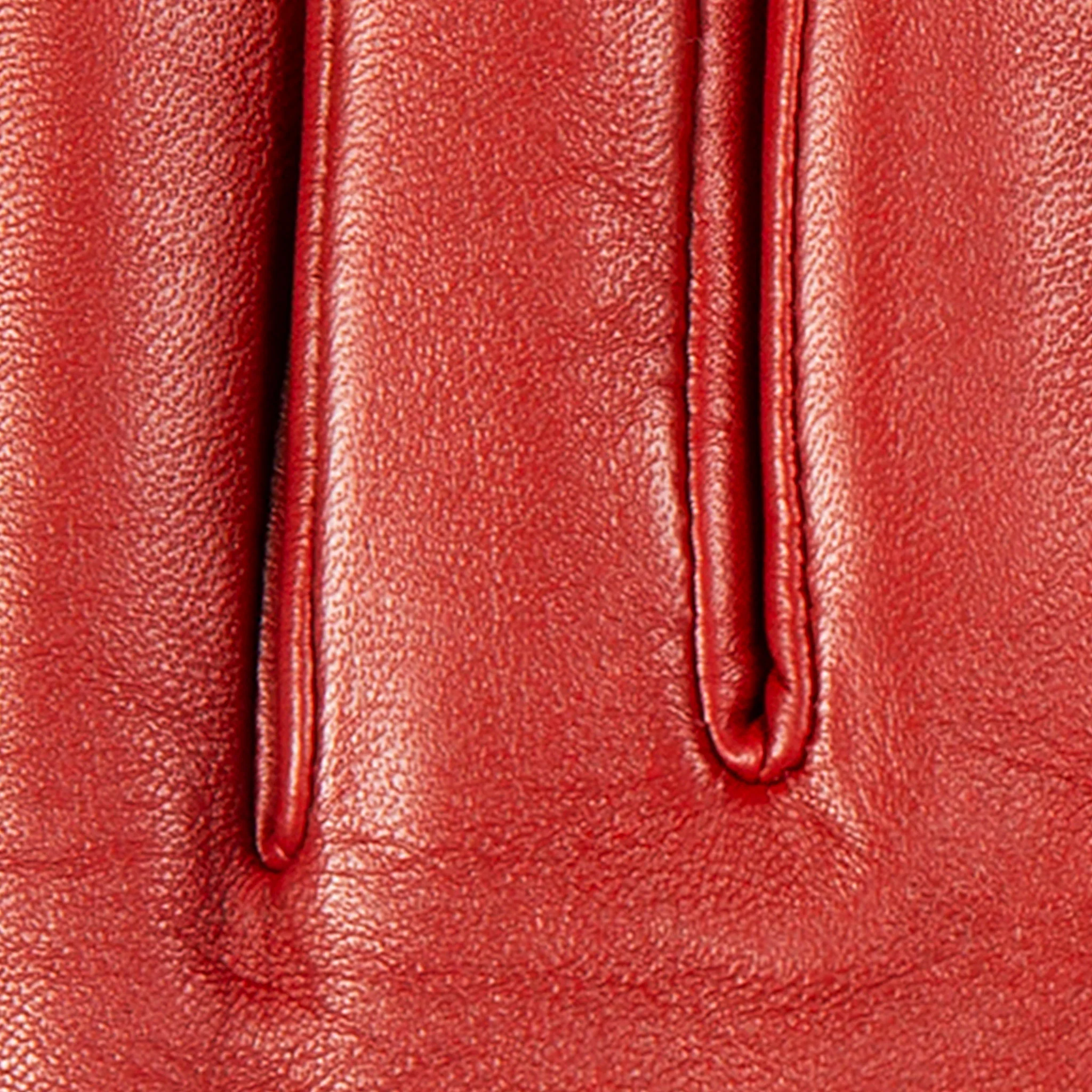 Women’s Touchscreen Faux Fur-Lined Leather Gloves with Zip - Image 9