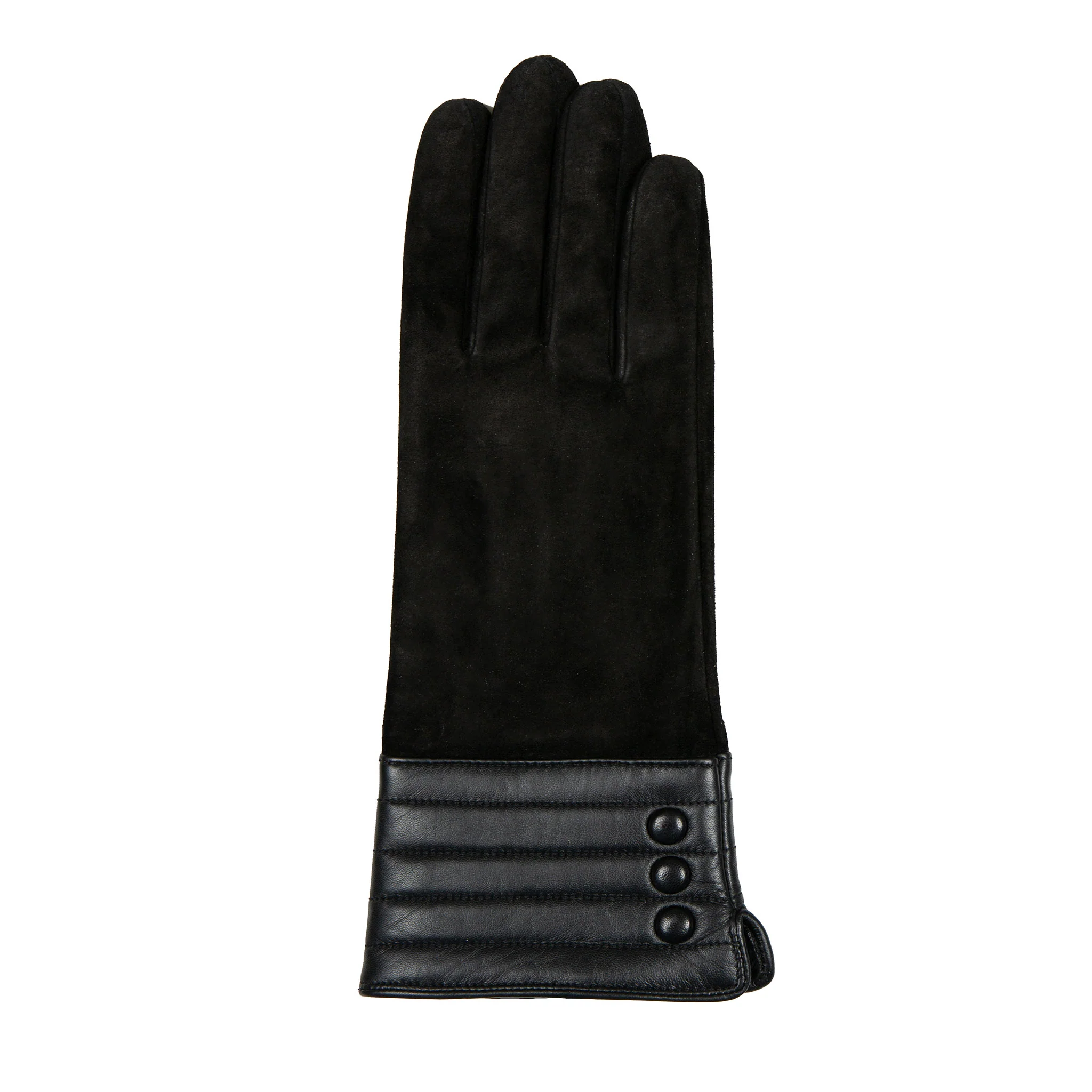 Women’s Touchscreen Water-Resistant Lined Suede Gloves with Leather Cuffs - Image 16