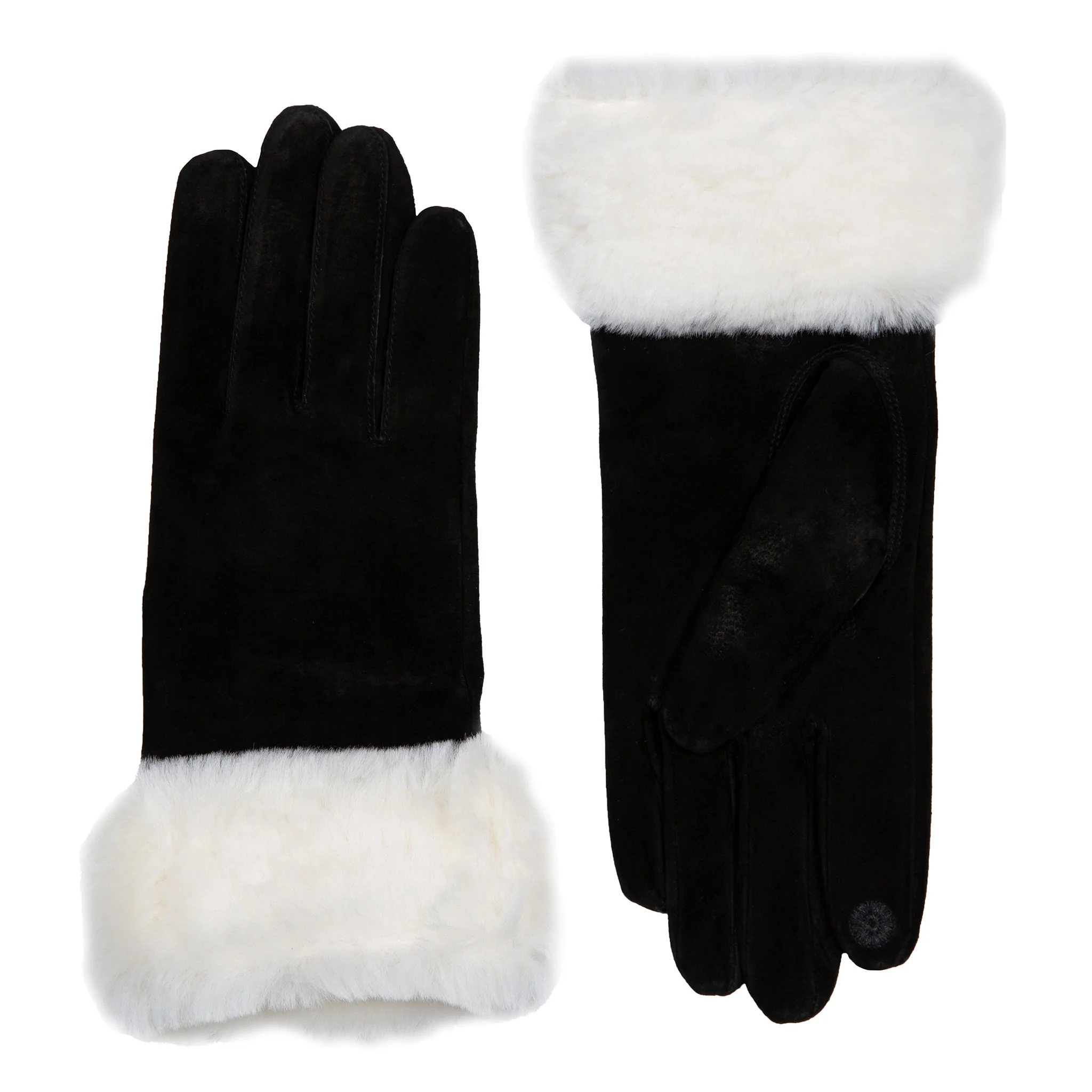 Women’s Touchscreen Water-Resistant Lined Suede Gloves with Sheepskin Cuffs - Image 26