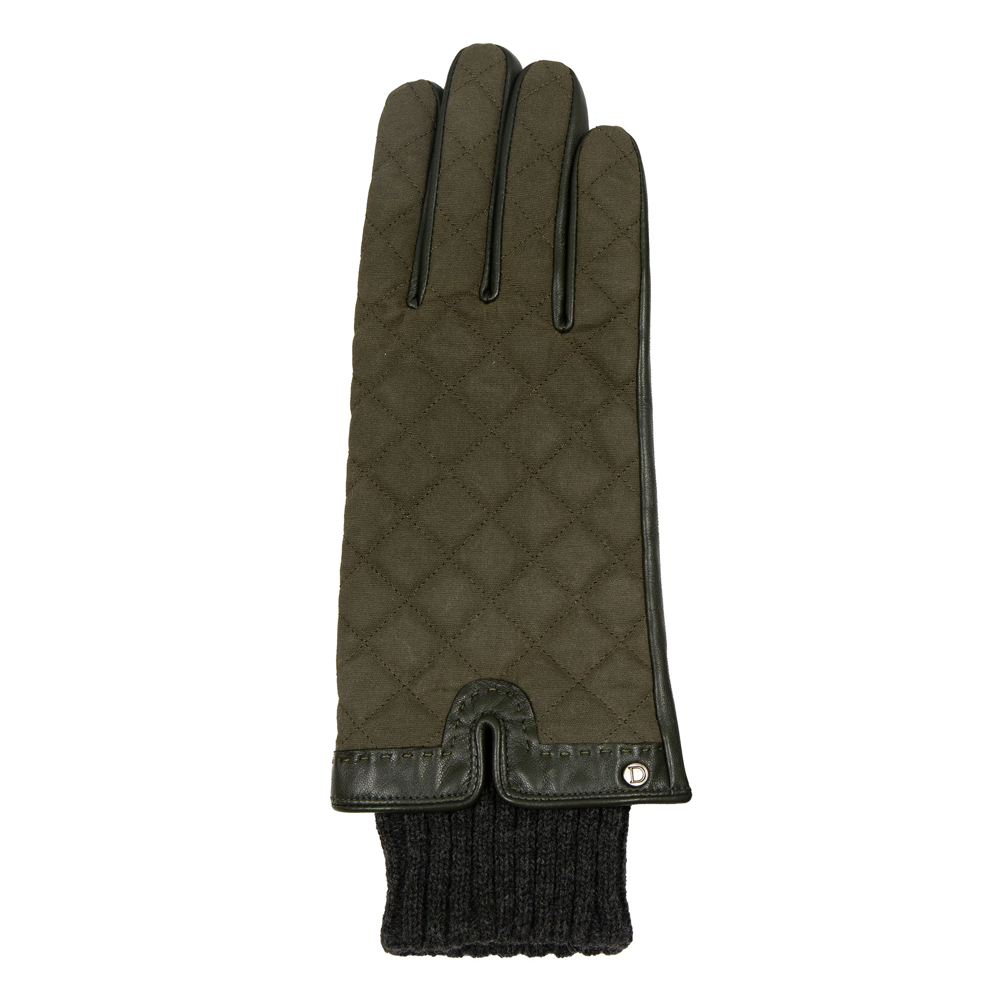 Women’s Touchscreen Water-Resistant Lined Waxed Cotton and Leather Gloves with Knitted Cuffs - Image 17