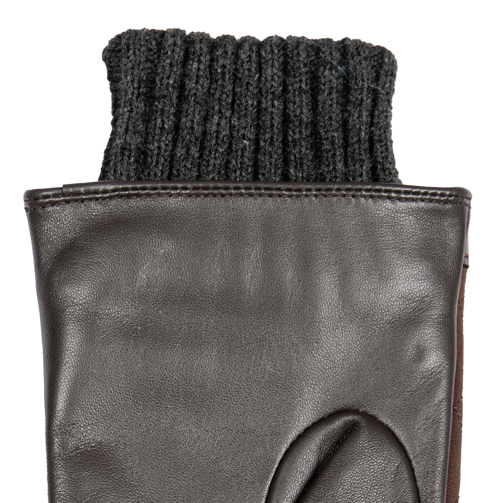 Women’s Touchscreen Water-Resistant Lined Waxed Cotton and Leather Gloves with Knitted Cuffs - Image 8