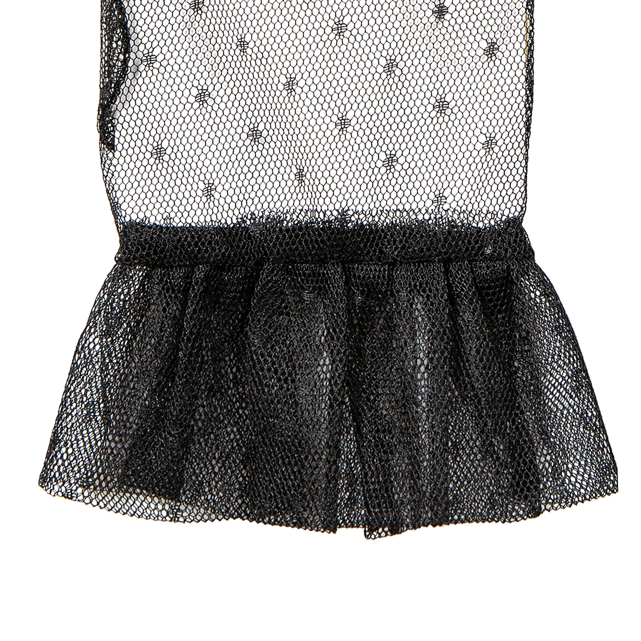 Women’s Tulle Gloves with Frilled Cuff - Image 6