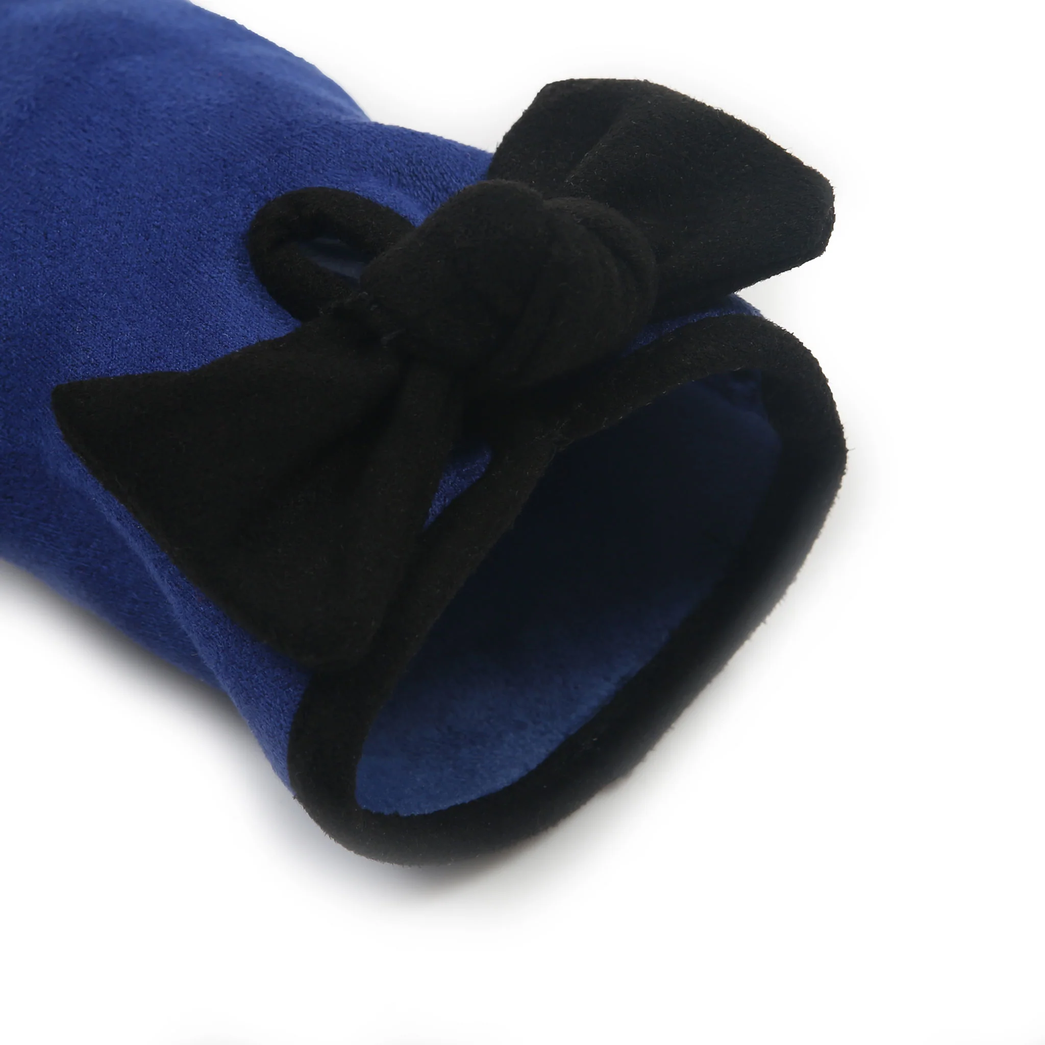 Women’s Velour-Lined Faux Suede Gloves with Trim and Bow - Image 11