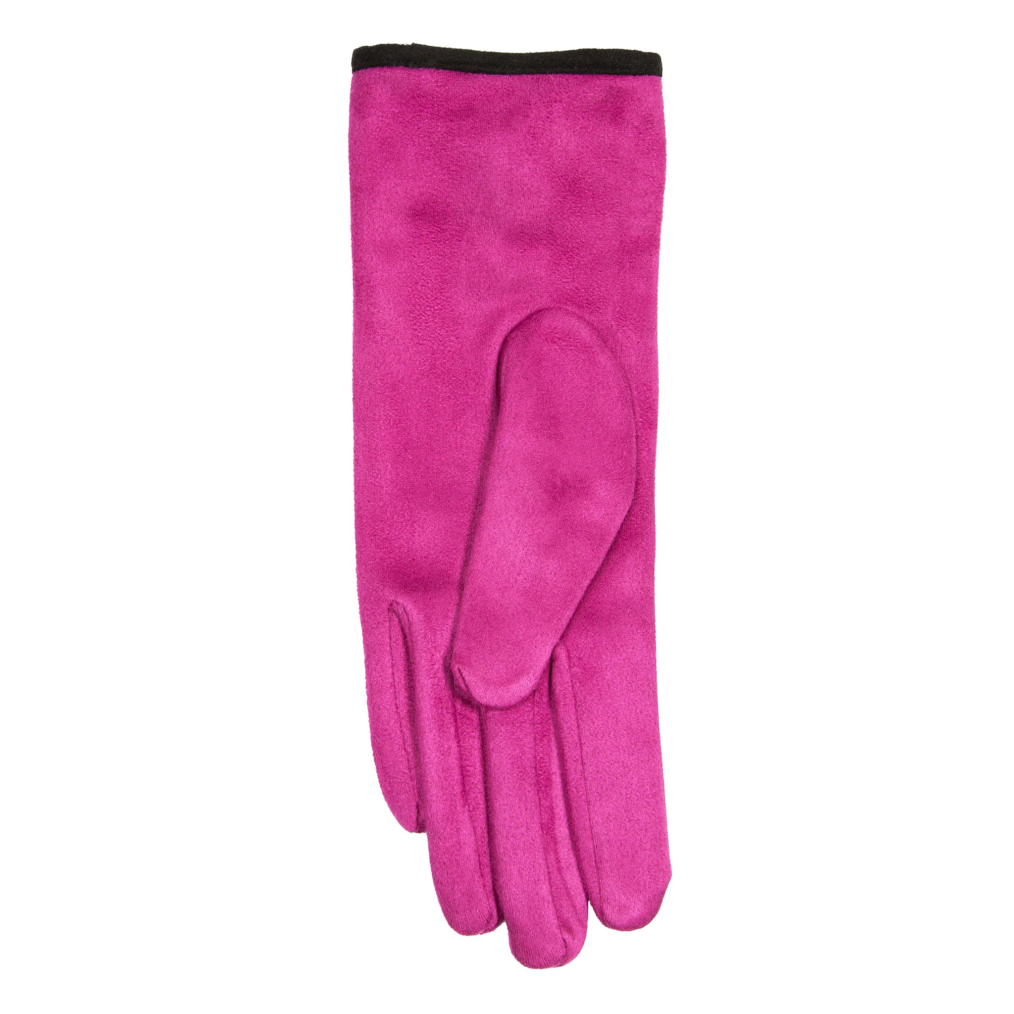 Women’s Velour-Lined Faux Suede Gloves with Trim and Bow - Image 27
