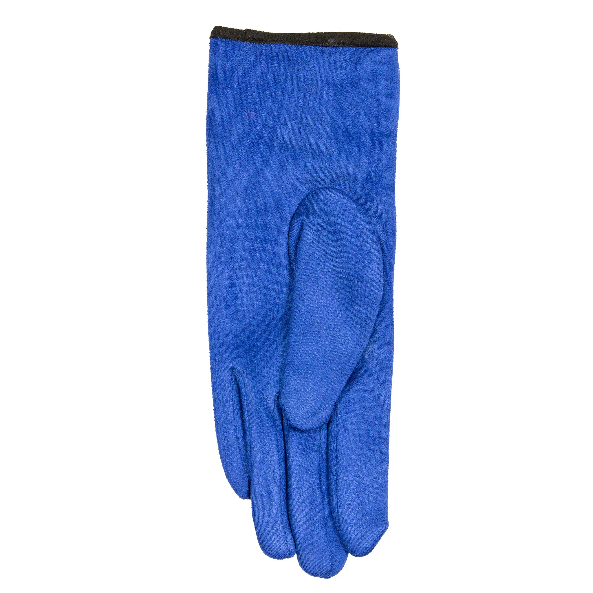 Women’s Velour-Lined Faux Suede Gloves with Trim and Bow - Image 7