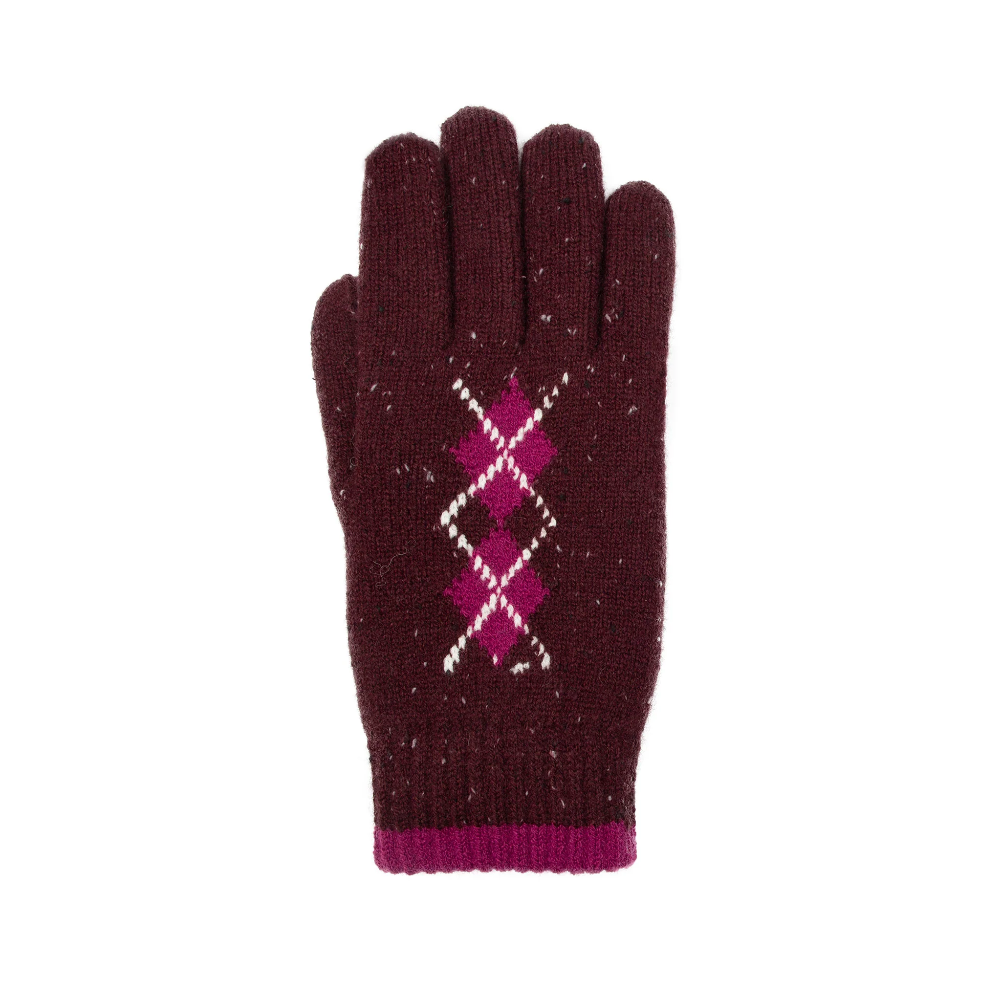Women's Argyle Knitted Gloves with Marl Yarn - Image 16