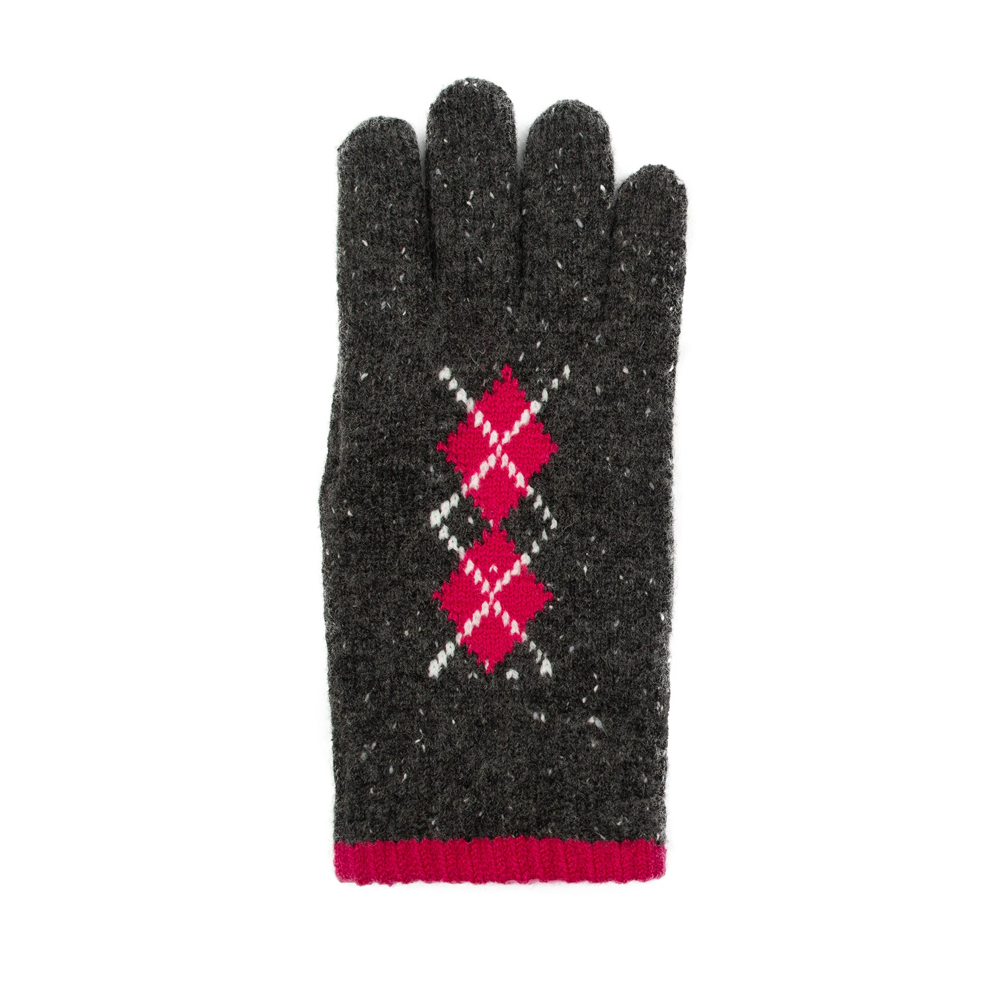 Women's Argyle Knitted Gloves with Marl Yarn - Image 38