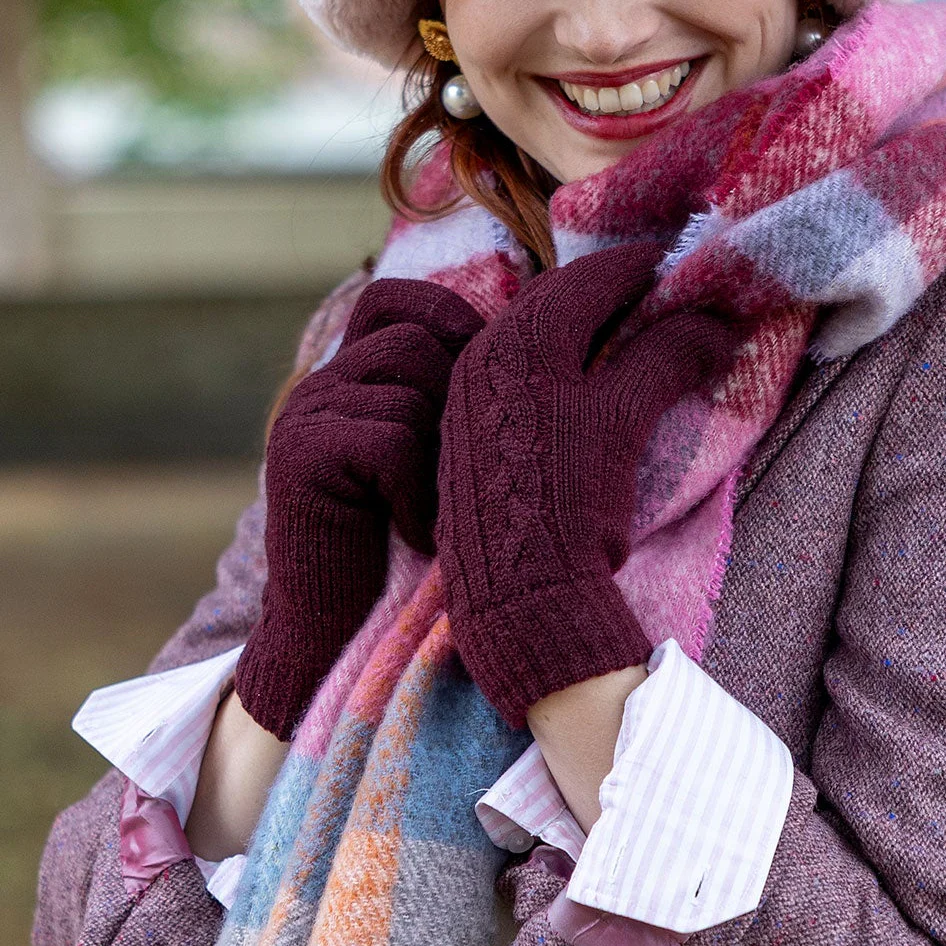 Women's Cable Knit Gloves - Image 2