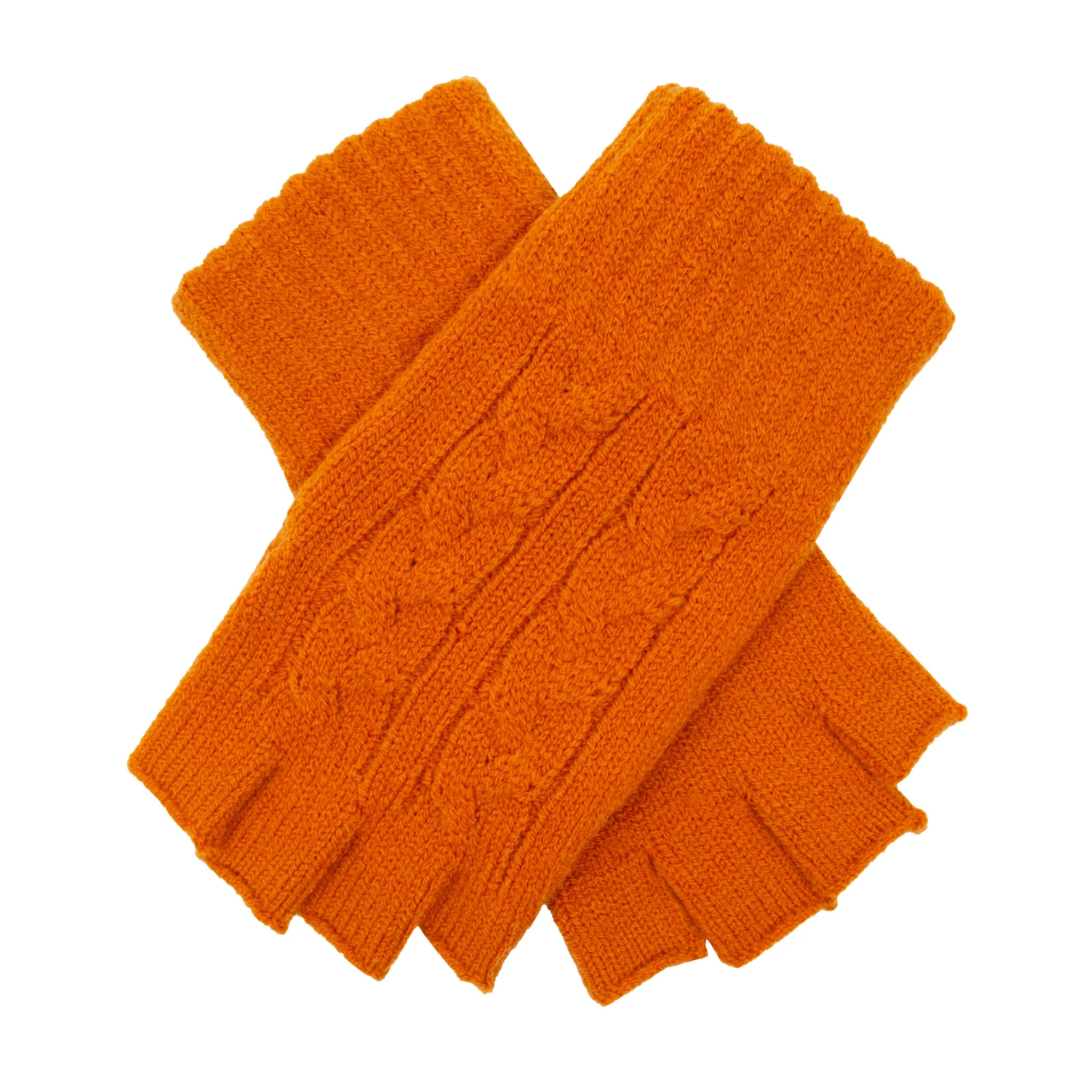 Women's Fingerless Cable Knit Gloves - Image 12