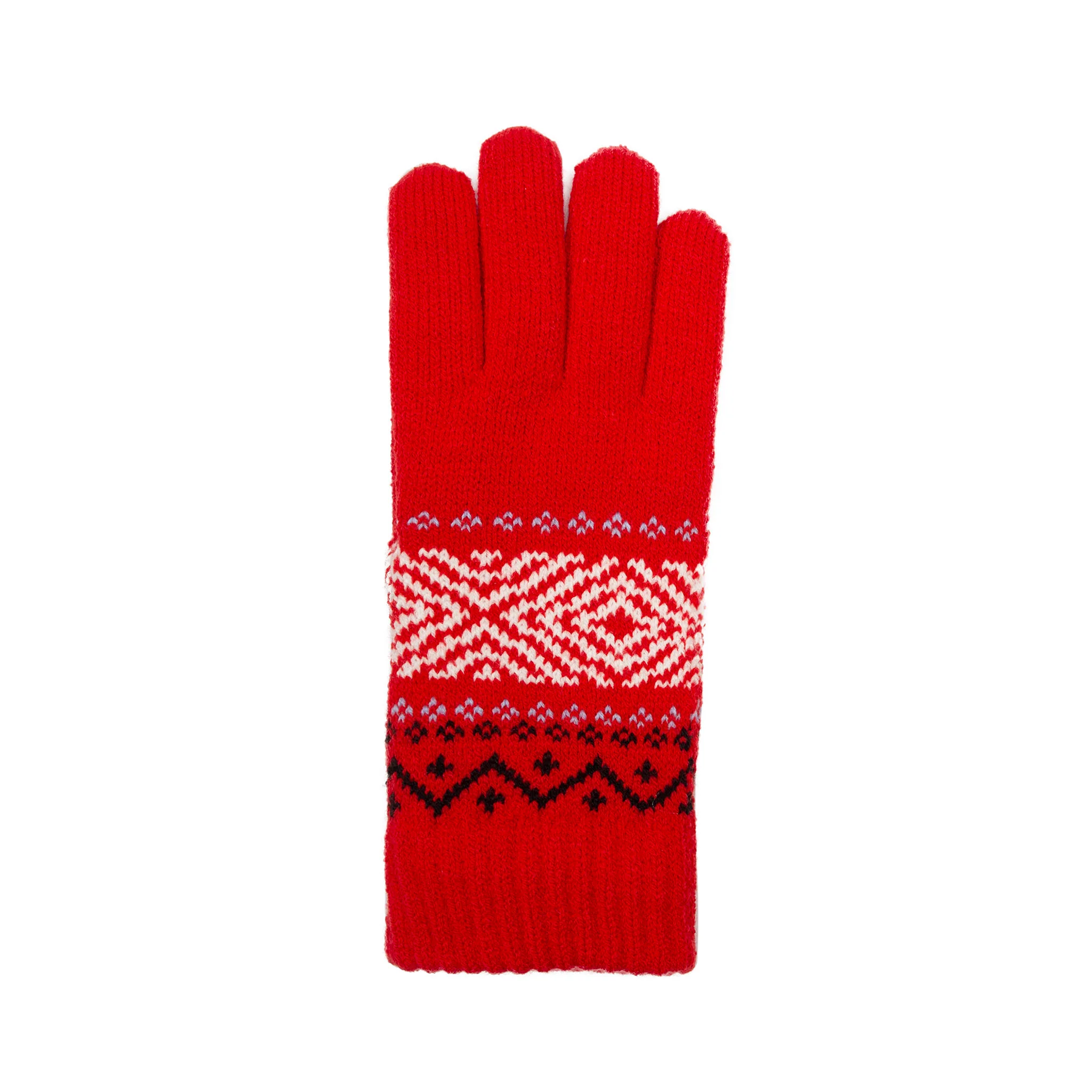 Women's Jacquard Knitted Gloves with Geometric Pattern - Image 15