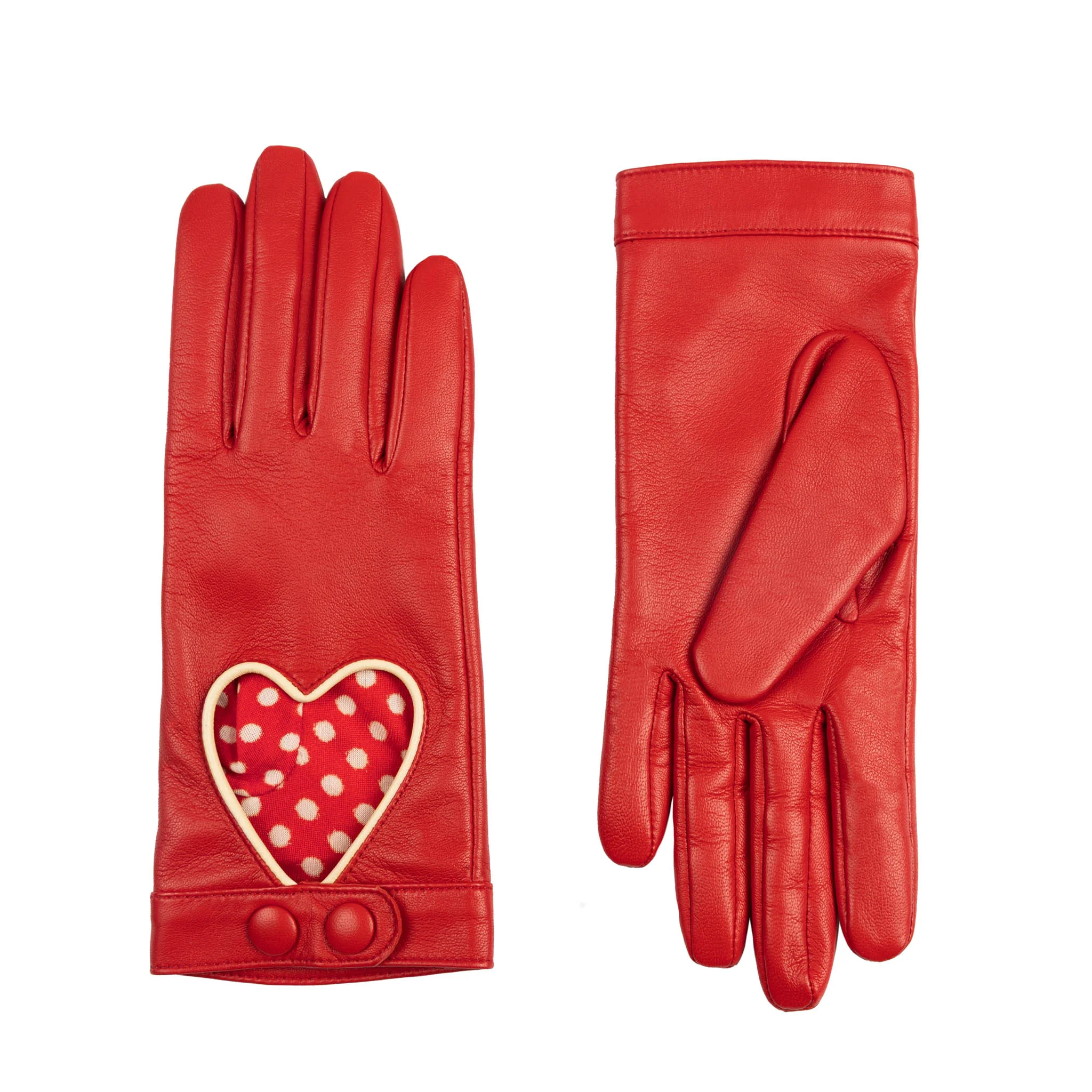 Women's Silk-Lined Leather Driving Gloves with Heart Cut-Out - Image 13