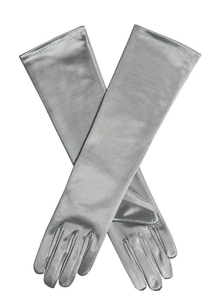Women's Long Below-Elbow Satin Gloves - Image 5