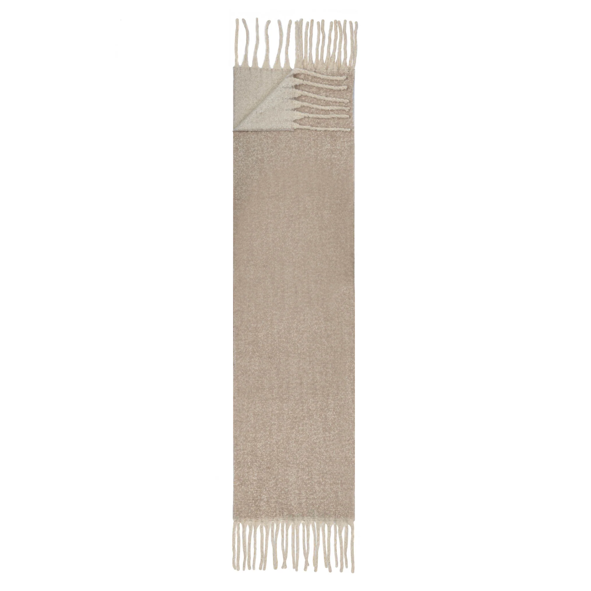 Women's Reversible Two-Tone Blanket Scarf with Tassels - Image 4