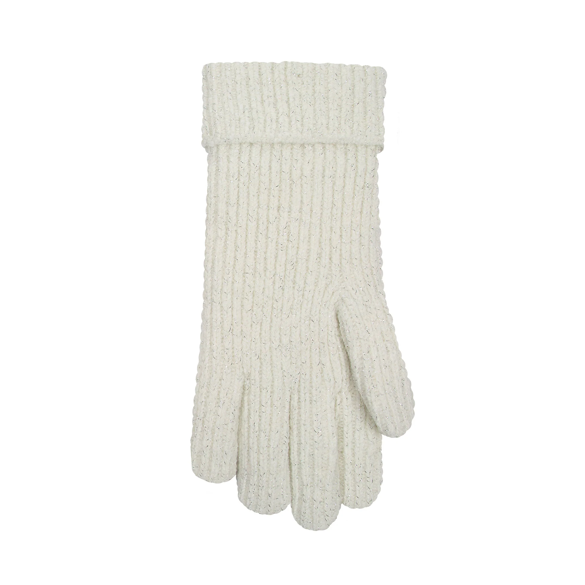 Women's Ribbed Knit Gloves with Metallic Yarn - Image 27