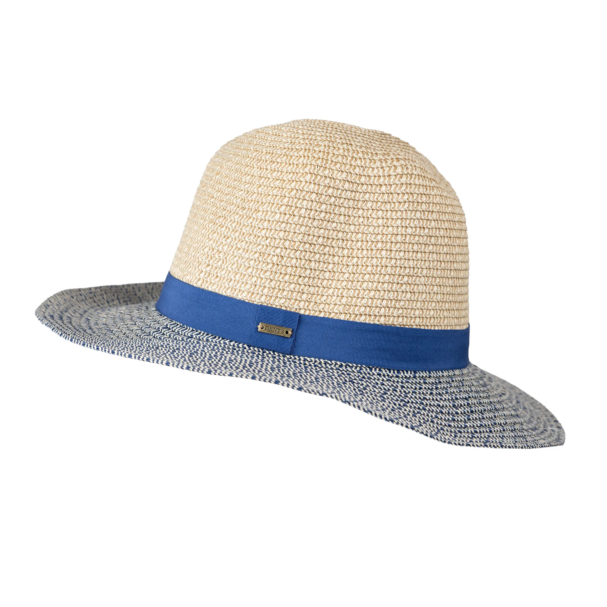 Women's Straw Fedora Hat with Colour Band and Two-Tone Brim - Image 9
