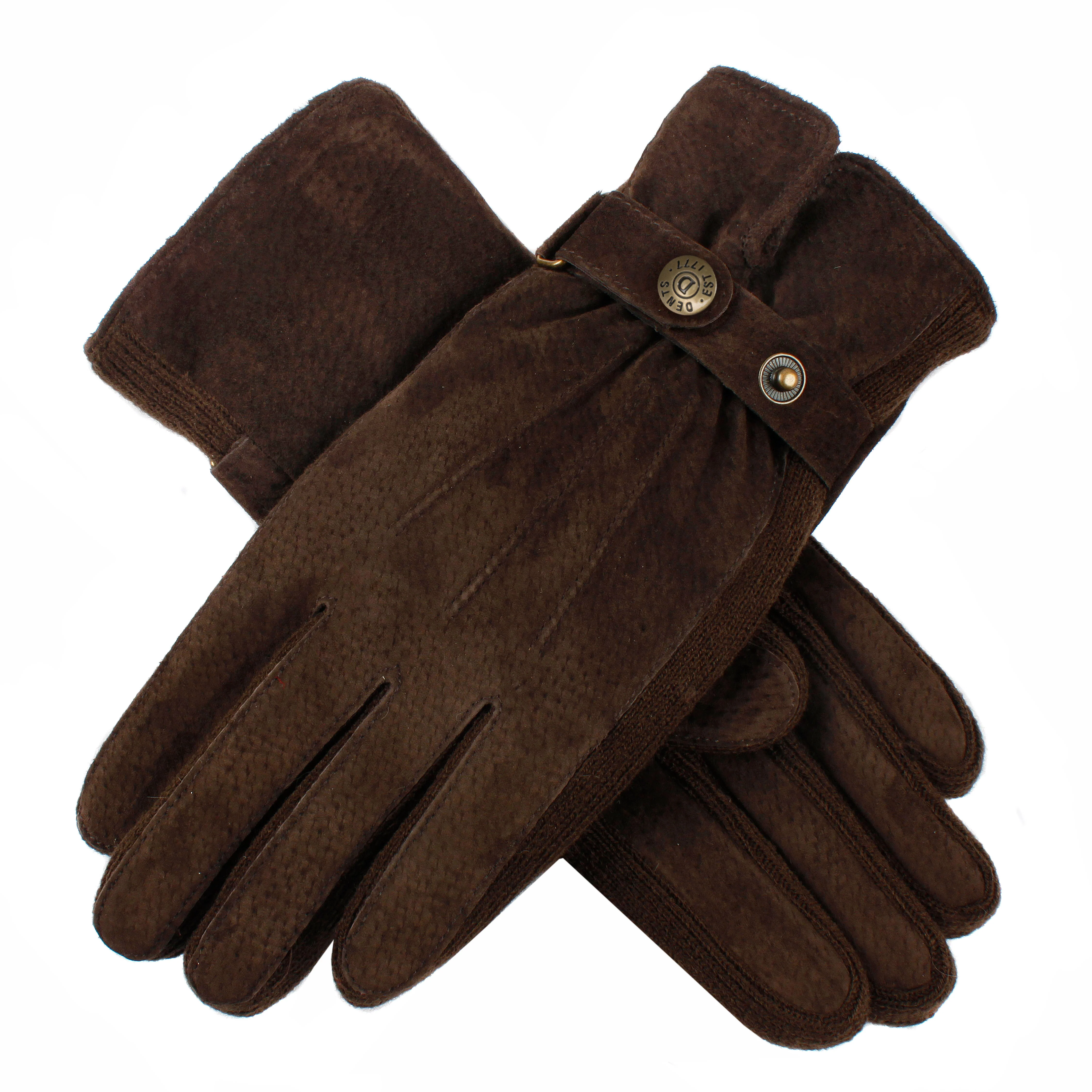 Women's Three-Point Fleece-Lined Suede Gloves - Image 35