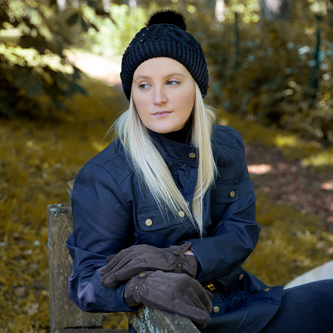 Women's Three-Point Fleece-Lined Suede Gloves - Image 36
