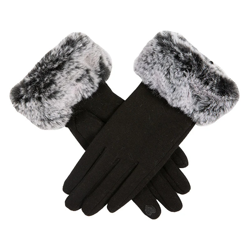Women's Touchscreen Thermal Gloves with Faux Fur Cuffs - Image 3