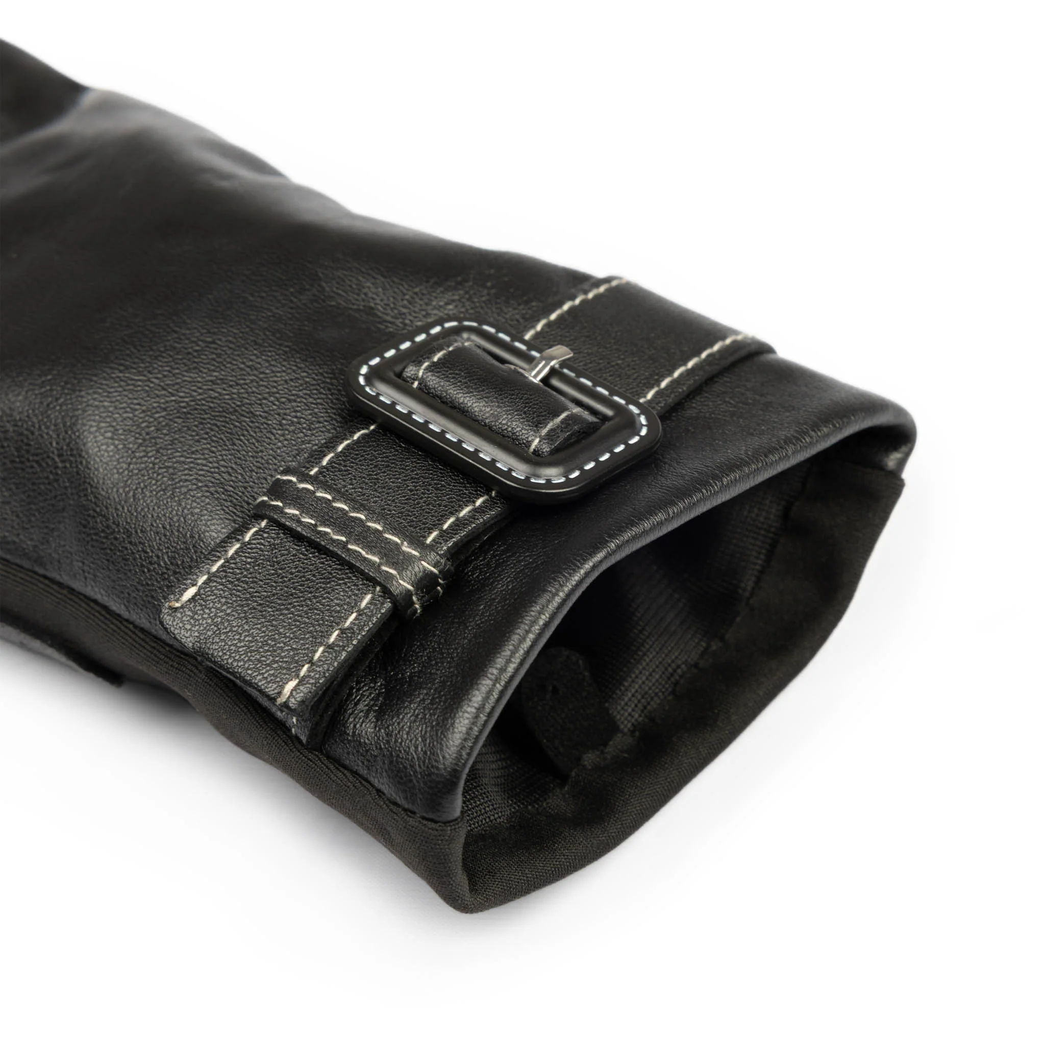 Women's Water-Resistant Faux Silk-Lined Leather and Fabric Gloves - Image 11