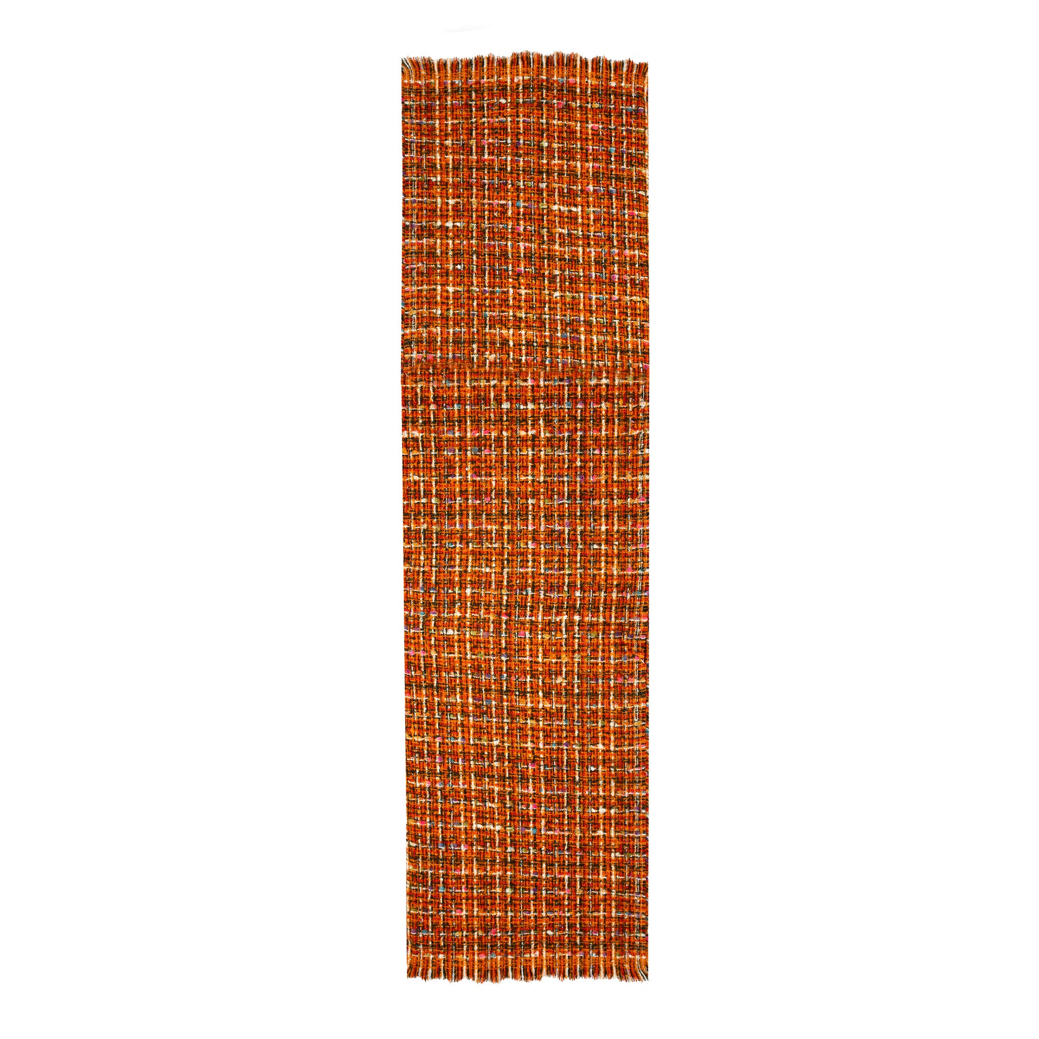 Women's Woven Scarf with Metallic Yarn and Fringe Edges - Image 5