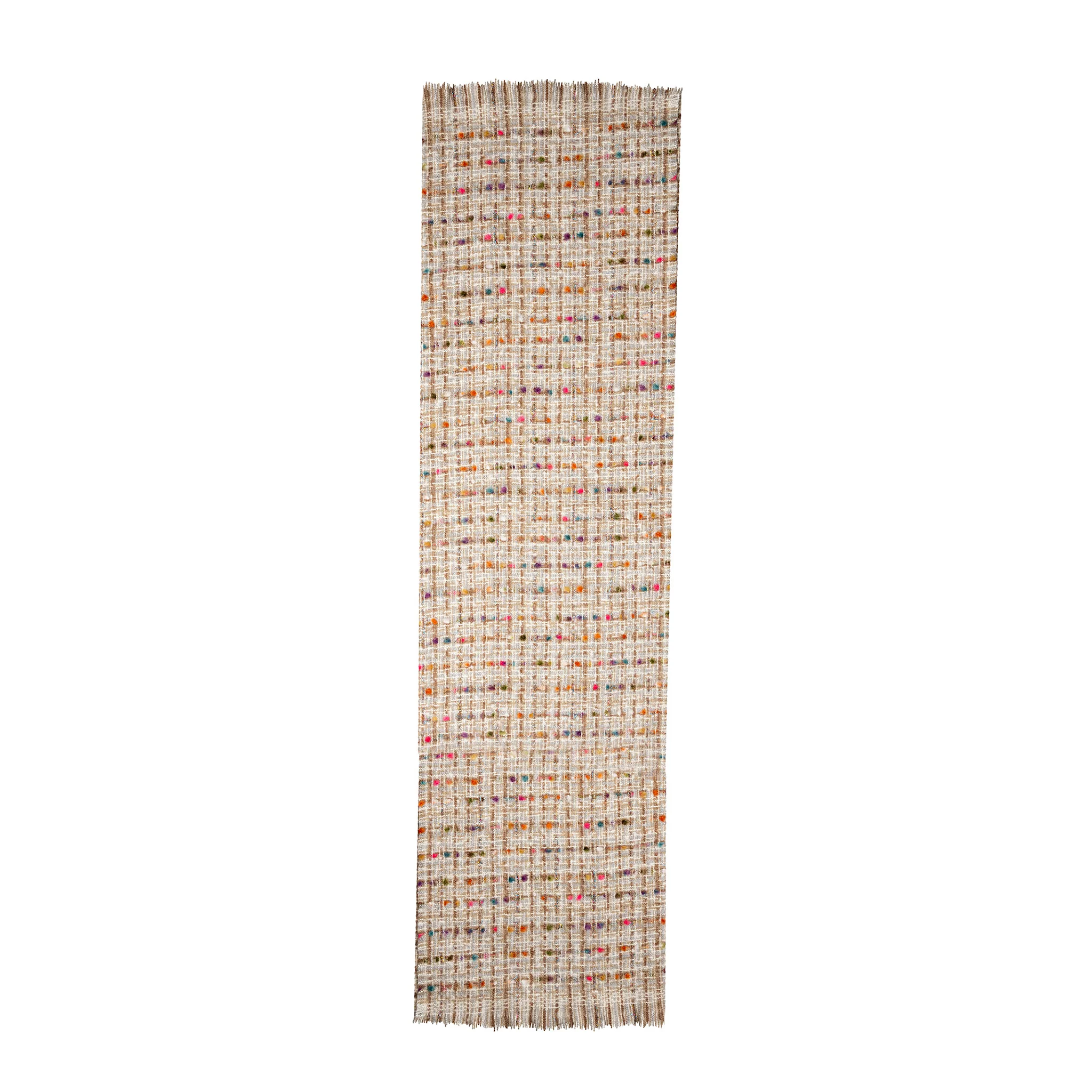 Women's Woven Scarf with Metallic Yarn and Fringe Edges - Image 9
